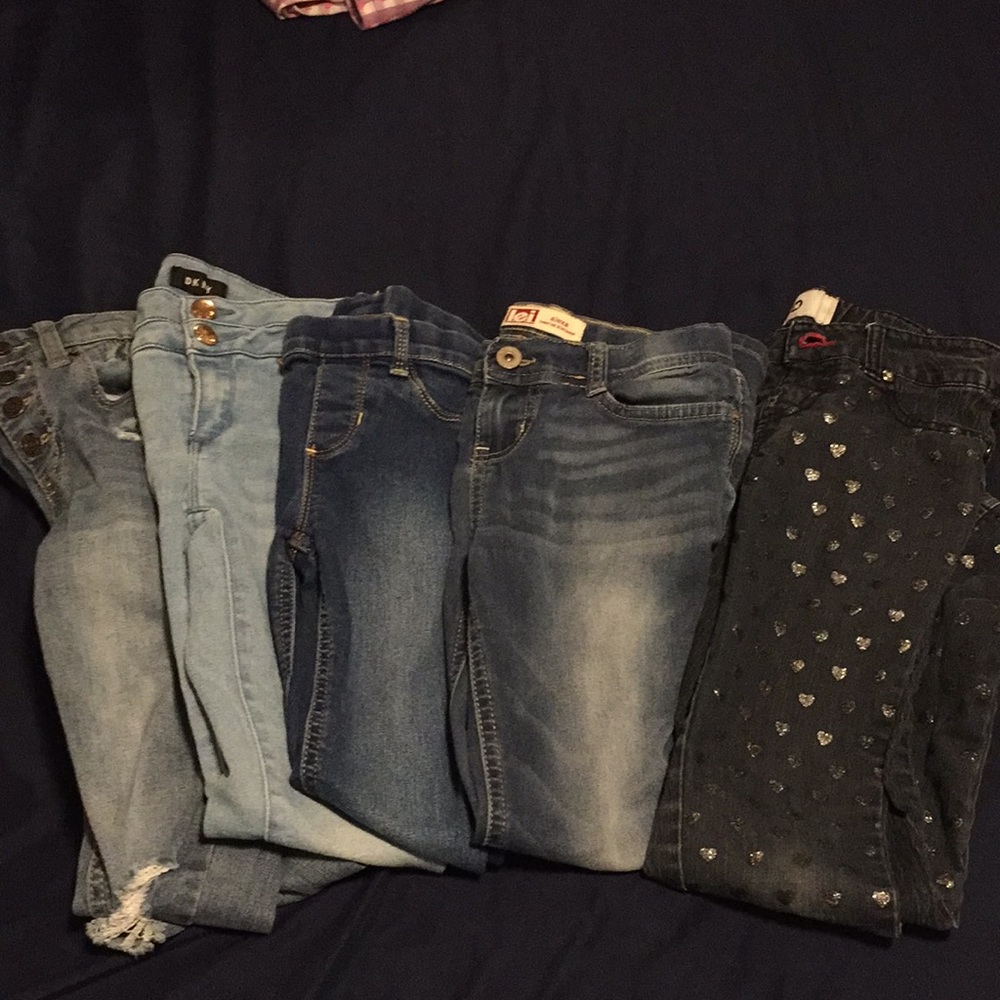 Lot of 5 girls jeans sizes 7 and 8